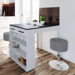 Table De Bar Repose Blanche/anthracite -Meilleur Meubles Magasin 8965bf3be90e40319c816bec3480b6f4