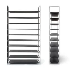 2x Étagères à Chaussures 50 Paires Gris -Meilleur Meubles Magasin 896debc56fdd4fe3bb5a6593285a0d48