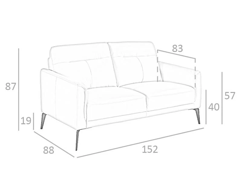 Canapé 2 Places En Cuir Gris Et Cier 10 Canapé 2 Places En Cuir Gris Et Cier – Image 8