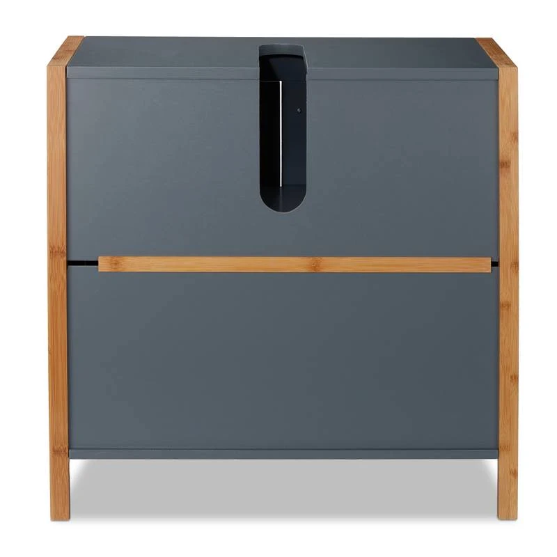 Placard Dessous De Lavabo Bambou Gris 8 Placard Dessous De Lavabo Bambou Gris – Image 6