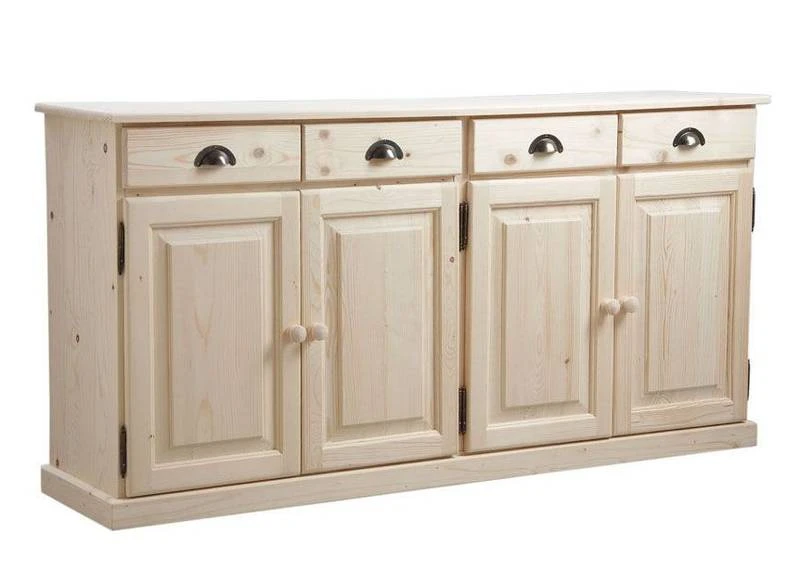 Buffet 4 Portes 4 Tiroirs En Bois Brut 3 Buffet 4 Portes 4 Tiroirs En Bois Brut