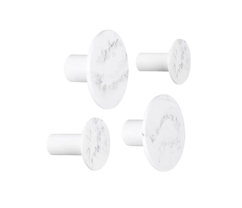 PRESENT TIME Lot De 4 Patères Marbrées 8 PRESENT TIME Lot De 4 Patères Marbrées – Image 6