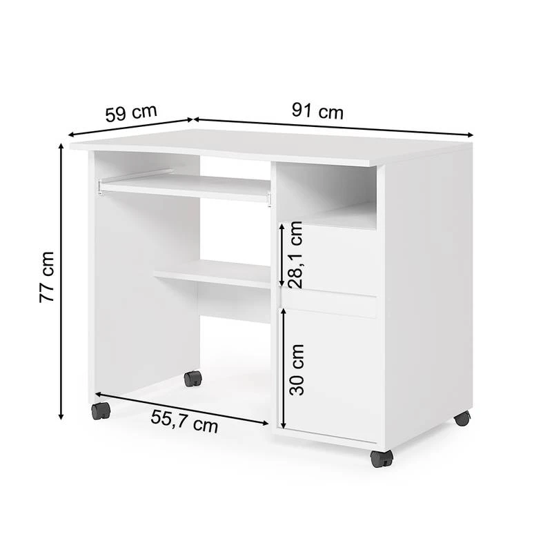 Bureau D'ordinateur Polo Blanc 9 Bureau D'ordinateur Polo Blanc – Image 7