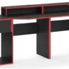 Bureau Ordinateur Kron Noir/rouge Set 8