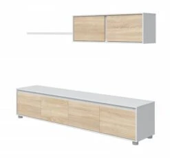 Meuble TV 4 Portes L200 Cm Avec étagères