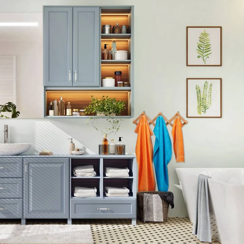 3x Garde Robe Mural En Bois Pliable 5 3x Garde Robe Mural En Bois Pliable – Image 3