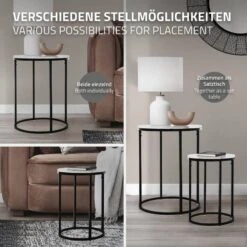 Set De 2 Tables D'appoint En Métal Noir -Meilleur Meubles Magasin a74a3db7fca54507af1ea59532d3d868