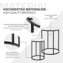 Set De 2 Tables D'appoint En Métal Noir -Meilleur Meubles Magasin a81b44f013934e2f8353d313dfa6158b