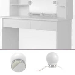 Coiffeuse Charlotte Blanc/sonoma & LED -Meilleur Meubles Magasin a8d7150ded2f48e0a15f1b2f06c6db20