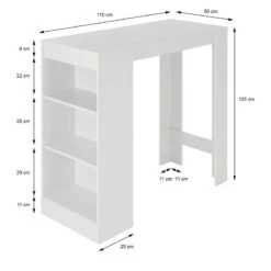 Table De Bar 110x50x103cm Blanc -Meilleur Meubles Magasin a8fa1e78a520478495901d49ee58d03c