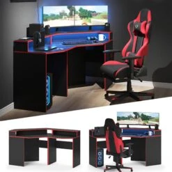 Bureau Ordinateur Kron Noir/rouge Set 5 -Meilleur Meubles Magasin ae072751fe444287acf23ccd5c8c48b9