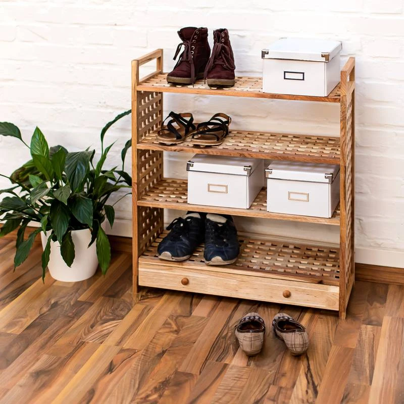 Étagère à Chaussures Armoire Noyer 4 Étagère à Chaussures Armoire Noyer – Image 2