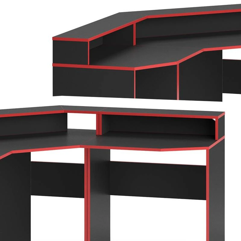 Bureau Ordinateur Kron Noir/rouge Set 1 7 Bureau Ordinateur Kron Noir/rouge Set 1 – Image 5
