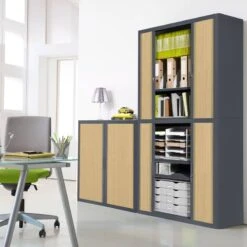 Armoire à Dossiers EasyOffice -Meilleur Meubles Magasin aktenschrank easyoffice anthrazit buche 204 cm 1751202