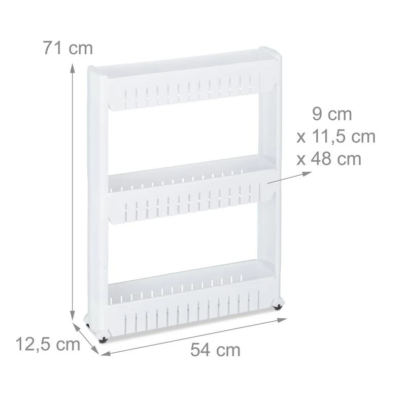 Étagère De Cuisine à Roulettes 3 Niveaux 15 Étagère De Cuisine à Roulettes 3 Niveaux – Image 13