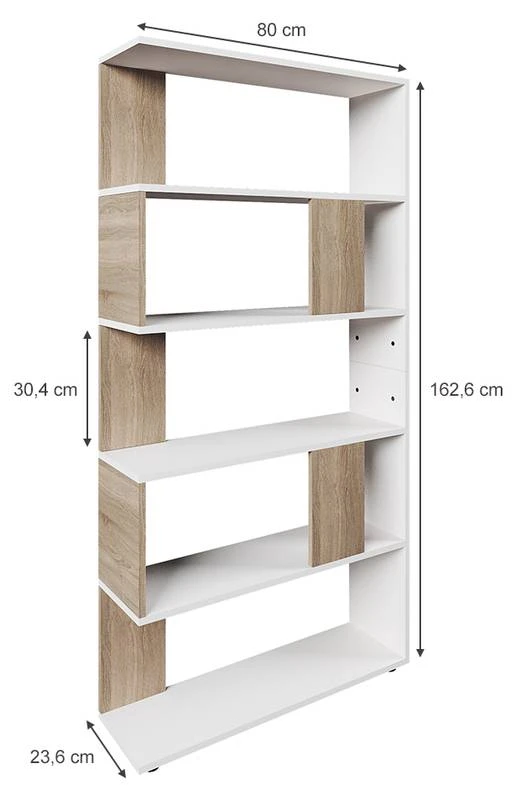Etagère 80cm Sonoma/blanc 9 Etagère 80cm Sonoma/blanc – Image 7