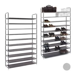 2x Étagères à Chaussures 50 Paires Gris -Meilleur Meubles Magasin b40ad959d6a64bd99e87d2587f7a58d0