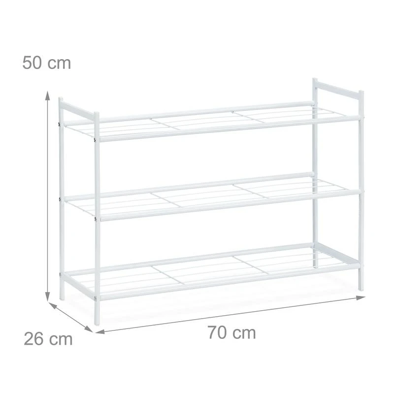 Étagère à Chaussures En Métal 3 Niveaux 6 Étagère à Chaussures En Métal 3 Niveaux – Image 4