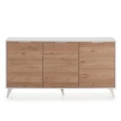 Buffet 3 Portes Koln Blanc Et Bois -Meilleur Meubles Magasin b6bd2cc2a70c42ed8621793059c32b78