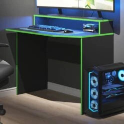 Bureau Ordinateur Kron 100cm Noir/vert -Meilleur Meubles Magasin bb515fabcc5140de9090f1b1ad288b80