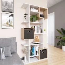 Etagère Blanc/sonoma Cube -Meilleur Meubles Magasin bb8734dd5ae943d2ace9ee804b875973