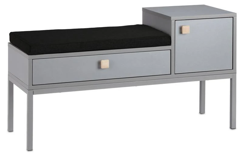 Commode D’entrée Grise Coussin Rembourré 3 Commode D’entrée Grise Coussin Rembourré