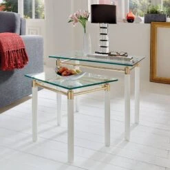 Table D'appoint Moselle III 13 Table D'appoint Moselle III -Meilleur Meubles Magasin beistelltisch moselle iii stahl massivholz vergoldet hochglanz weiss 1427658