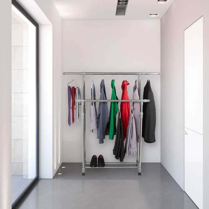 Portant Professionnel Avec 2 Tringles 4 Portant Professionnel Avec 2 Tringles – Image 2