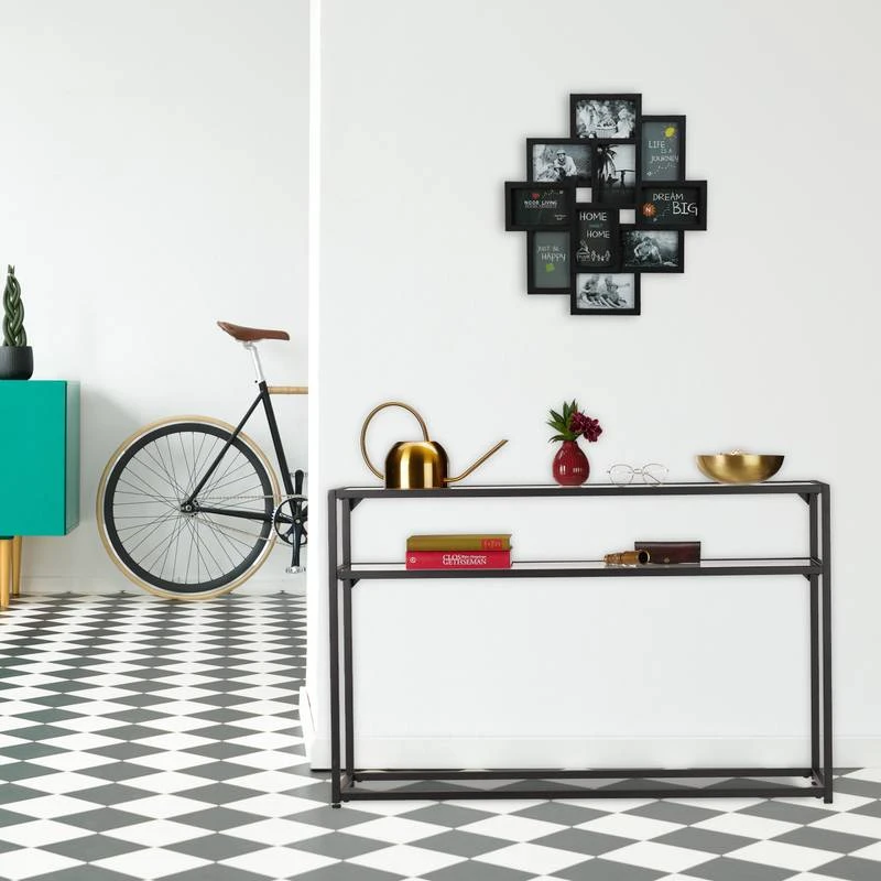 Table De Console Avec Plateau En Verre 4 Table De Console Avec Plateau En Verre – Image 2