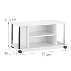Meuble TV à Roulettes Blanc -Meilleur Meubles Magasin c2e520877ece414b83e35ca4bdde9c27