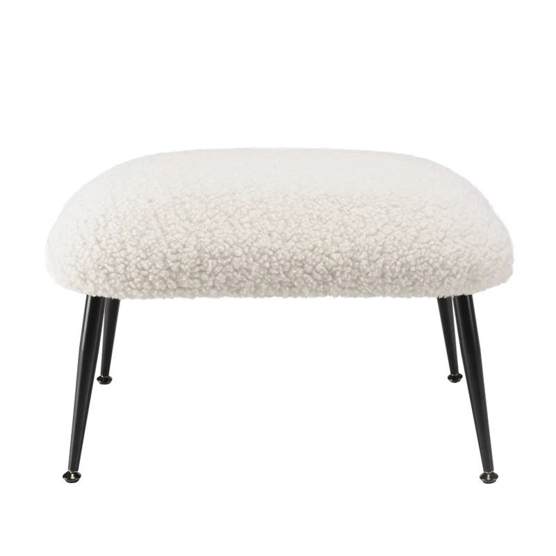 Tabouret Cosy Tissu Bouclette Blanc 6 Tabouret Cosy Tissu Bouclette Blanc – Image 4