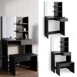 Coiffeuse Dekos Blanc Avec Banc -Meilleur Meubles Magasin c37845f675df4577abe787e9360543b7