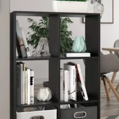 Etagère Noir & 6 Compartiments -Meilleur Meubles Magasin c832a4f41d98415680e050d9da0a13d3