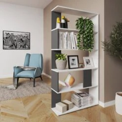 Etagère 80cm Anthracite/blanc -Meilleur Meubles Magasin cab6b542618542428309f63b00d14e1a