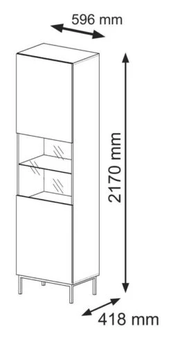 Armoire Vitrine RavennaB 60x42x217 -Meilleur Meubles Magasin ccc4378b7d3a47c4a4e3ea5c582b9c29