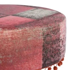 Pouf 38x36cm Rouge En Tissu -Meilleur Meubles Magasin ce459ccbb8bd46baa71ee26ad3388be5