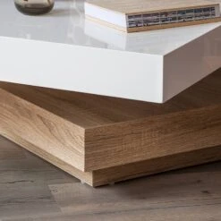 Table Basse Emblaze -Meilleur Meubles Magasin couchtisch emblaze hochglanz weiss eiche sonoma dekor 635322