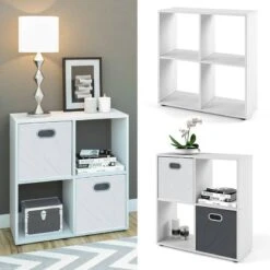 Etagère Tetra Blanc 4 Compartiments -Meilleur Meubles Magasin d2c1ca41211845ed806a2a1cca960e69