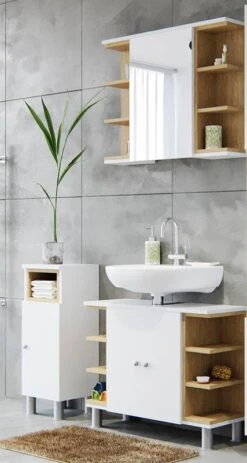 Salle De Bain Aquis Blanc/sonoma (3 él.)