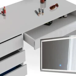 Coiffeuse Sherry Avec Miroir LED Et Banc -Meilleur Meubles Magasin dd3b4191660b4b20857a0aeb0d4b999d