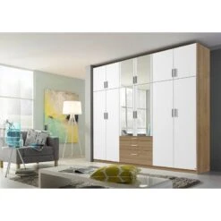 Armoire à Portes Battantes Hildesheim -Meilleur Meubles Magasin drehtuerenschrank hildesheim alpinweiss eiche sonoma dekor mit spiegeltuer en 4842760