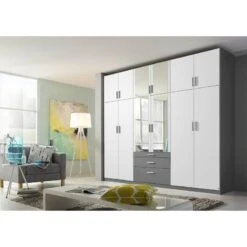 Armoire à Portes Battantes Hildesheim -Meilleur Meubles Magasin drehtuerenschrank hildesheim alpinweiss graumetallic mit spiegeltuer en 4842560