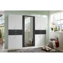 Armoire à Portes Battantes Taiga -Meilleur Meubles Magasin drehtuerenschrank taiga alpinweiss anthrazit 5026732
