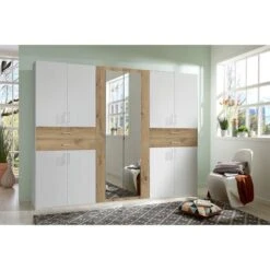 Armoire à Portes Battantes Taiga -Meilleur Meubles Magasin drehtuerenschrank taiga alpinweiss plankeneiche dekor 5026748