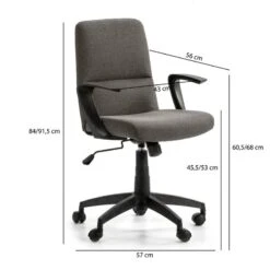 Fauteuil De Bureau Teo, Tissu Gris Foncé -Meilleur Meubles Magasin e6068f6370214cddafc39aea427bfb76