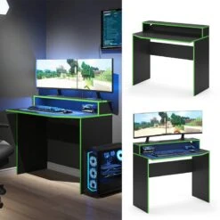 Bureau Ordinateur Kron 100cm Noir/vert -Meilleur Meubles Magasin e7f4a115cdbf4df5b85c80bc33f9edcd