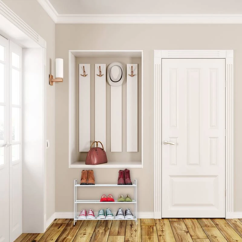 Étagère à Chaussures En Métal 3 Niveaux 4 Étagère à Chaussures En Métal 3 Niveaux – Image 2