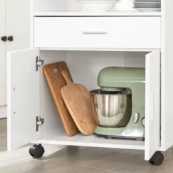 Desserte Micro-onde à Roulettes FSB09-W -Meilleur Meubles Magasin eb6f93f5d3774c5fb6b10423984443da