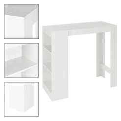 Table De Bar 110x50x103cm Blanc -Meilleur Meubles Magasin ebc716f2e37e4aaa85cfccaf643c68f0