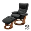 Fauteuil De Relaxation Westerwald -Meilleur Meubles Magasin echtleder relaxsessel westerwald mit hocker schwarz 247185